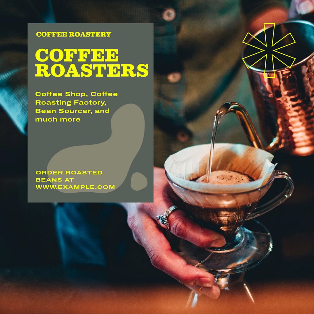 Coffee roasters Instagram post template, editable text