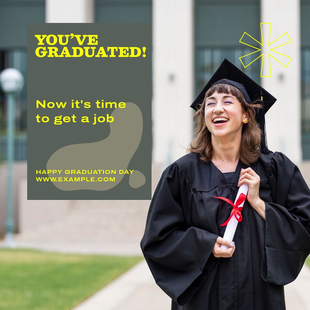 Graduation Instagram post template, editable text