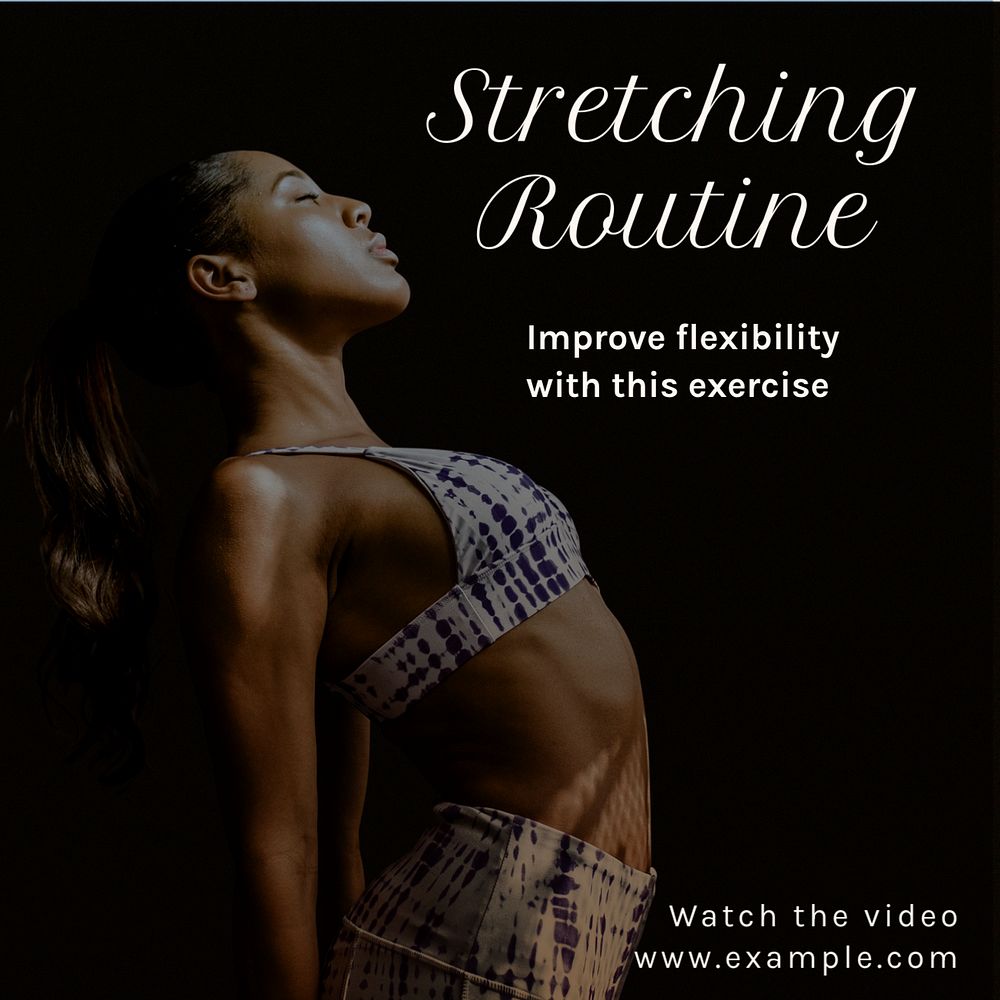 Stretching routine Instagram post template, editable text