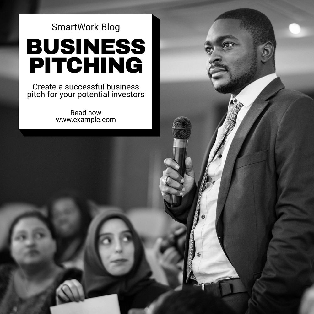 Business pitching Instagram post template, editable text