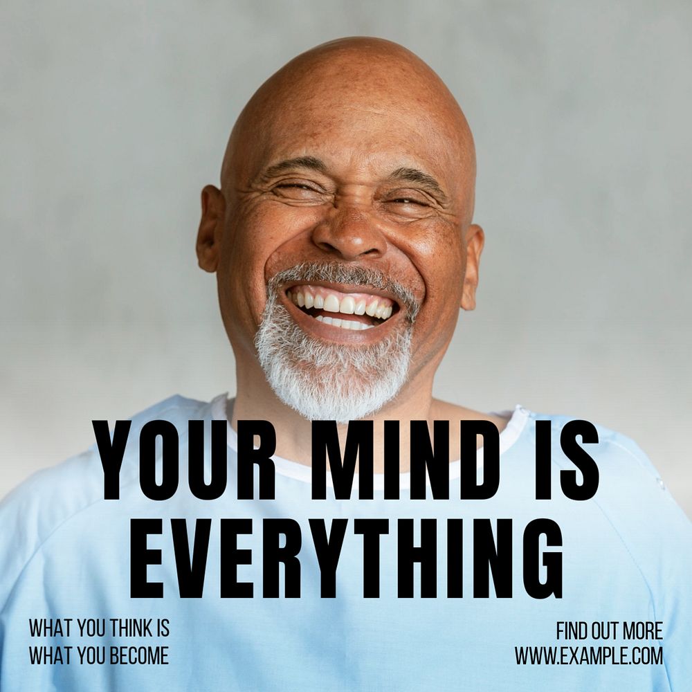 Mind is everything Instagram post template, editable text