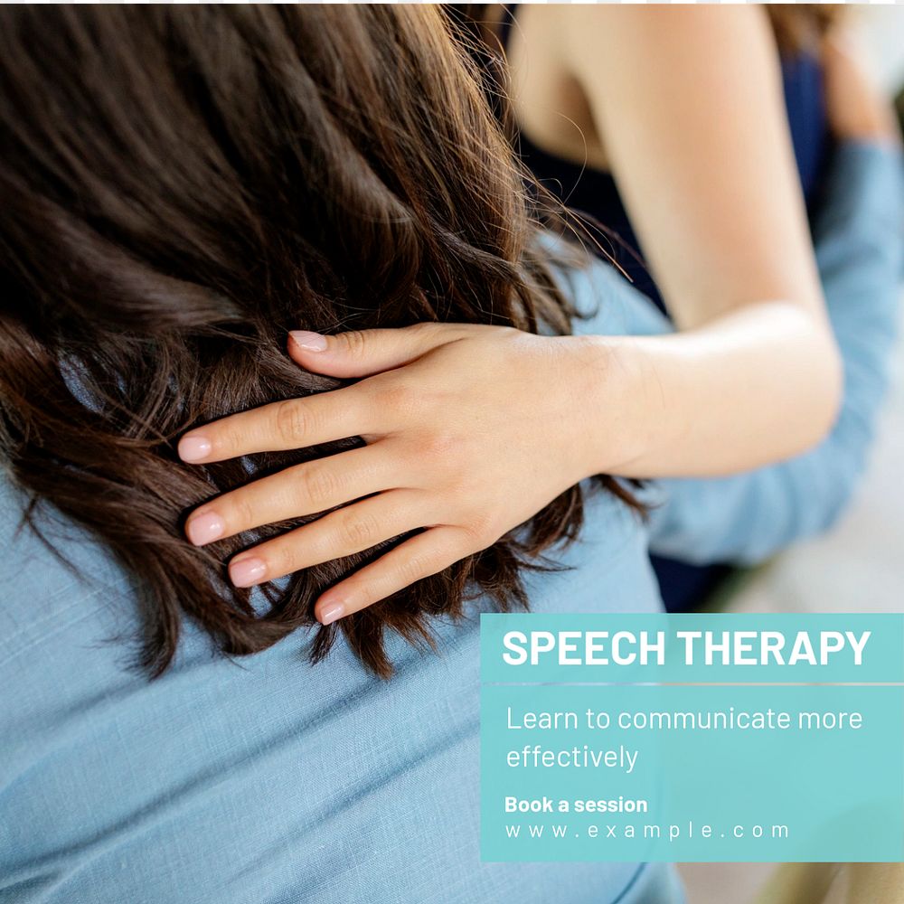 Speech therapy Instagram post template, editable text