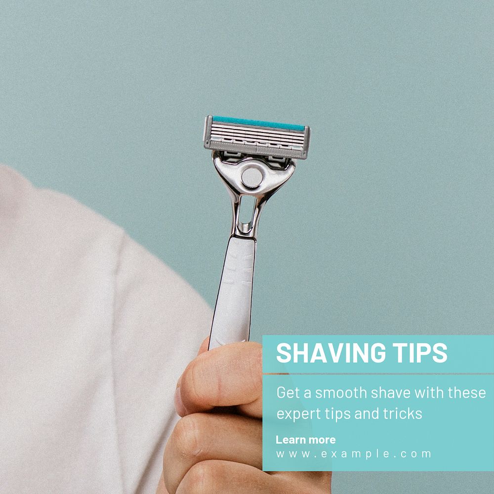 Shaving tips Instagram post template, editable text