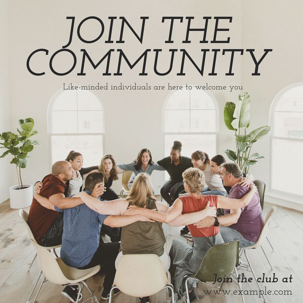 Join the community Instagram post template, editable text