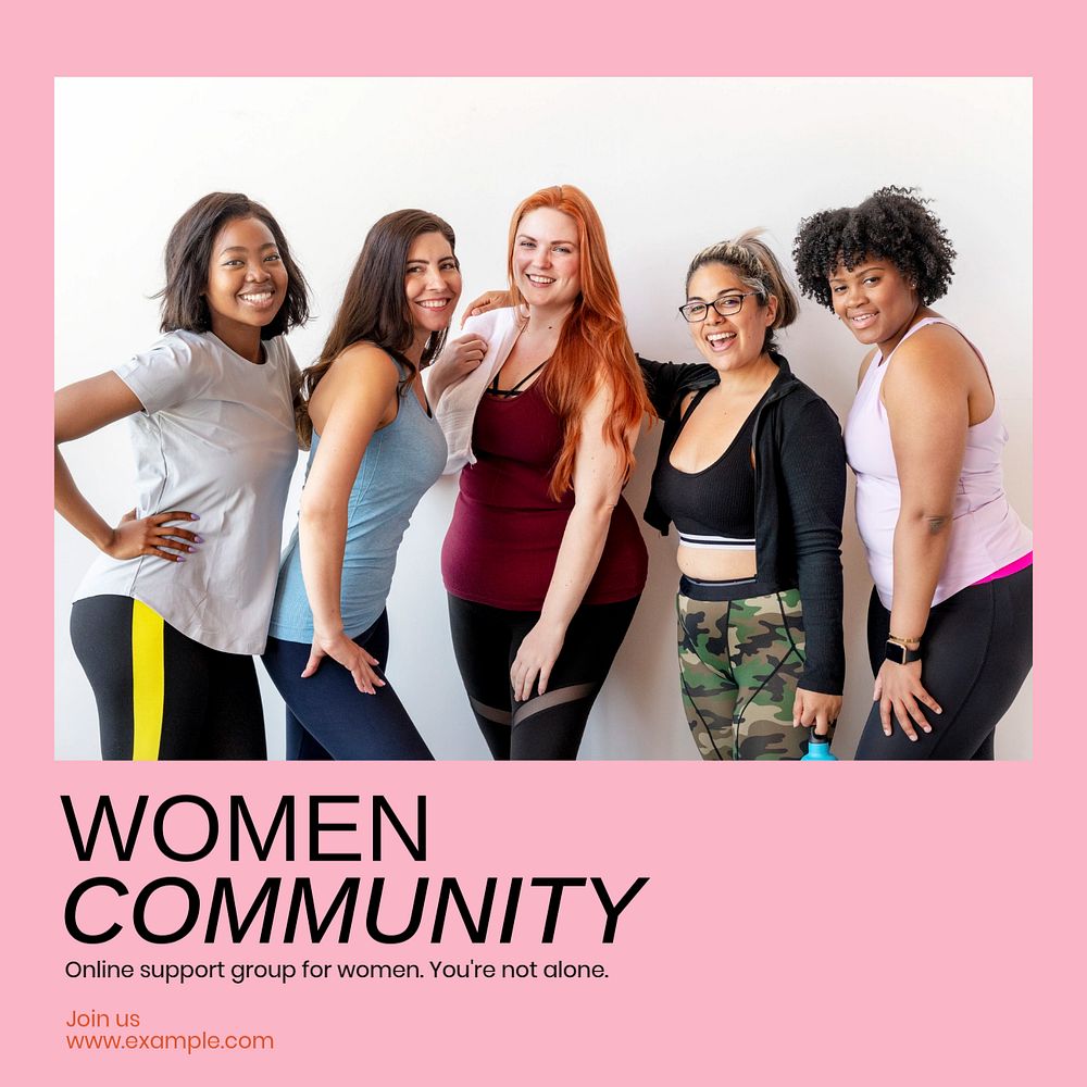 Women community Instagram post template, editable text