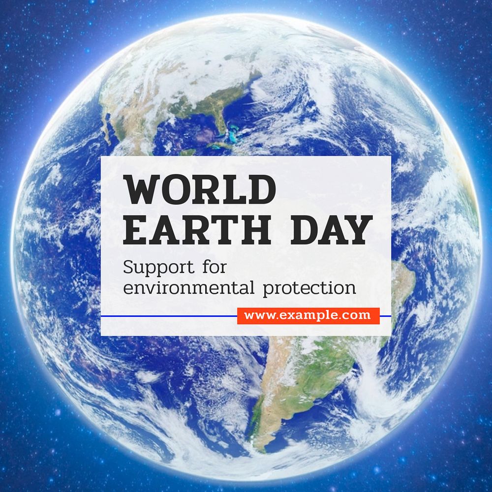 World earth day Instagram post template, editable text