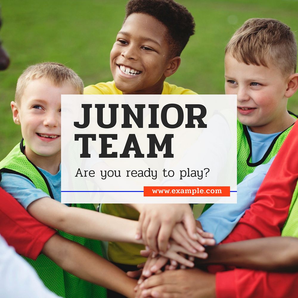 Junior team Instagram post template, editable text