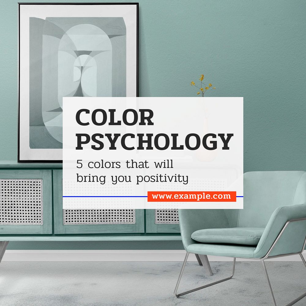 Color psychology Instagram post template, editable text