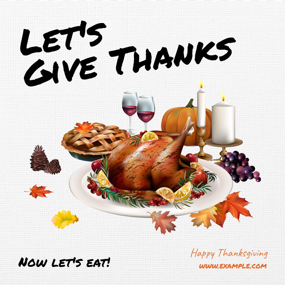 Thanksgiving Instagram post template, editable text