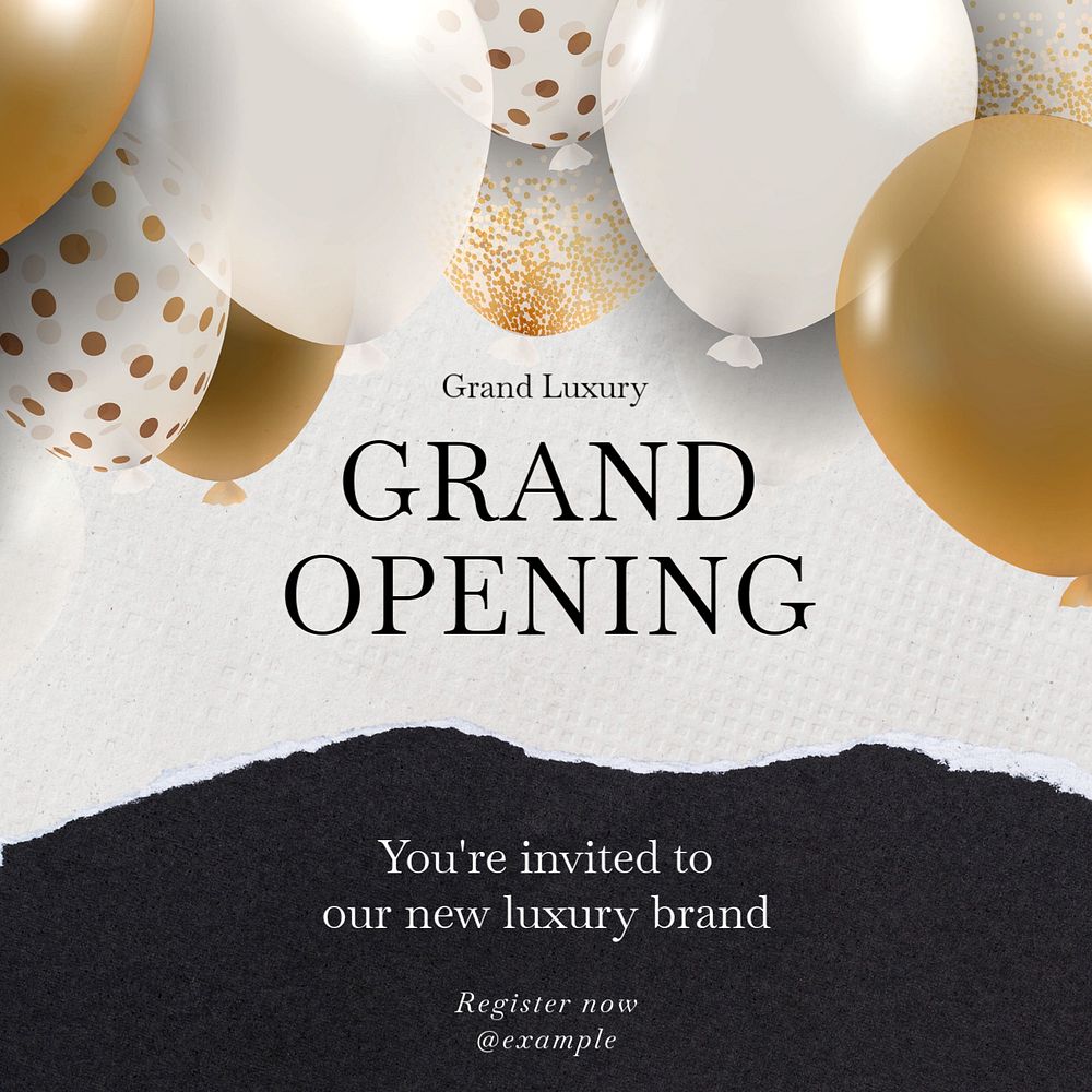 Grand opening Instagram post template, editable text