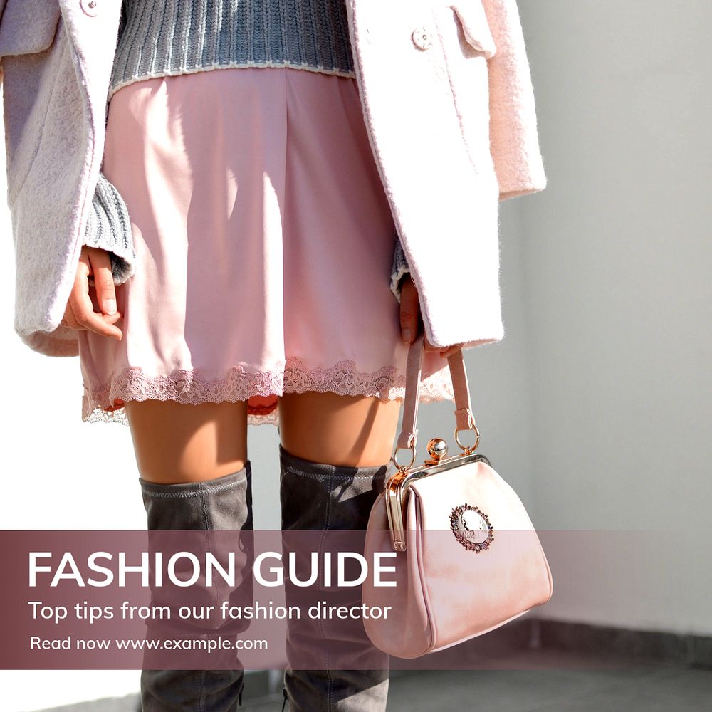 Fashion guide Instagram post template, editable text