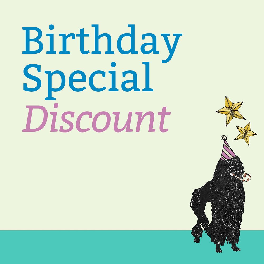 Birthday sale Instagram post template, editable text