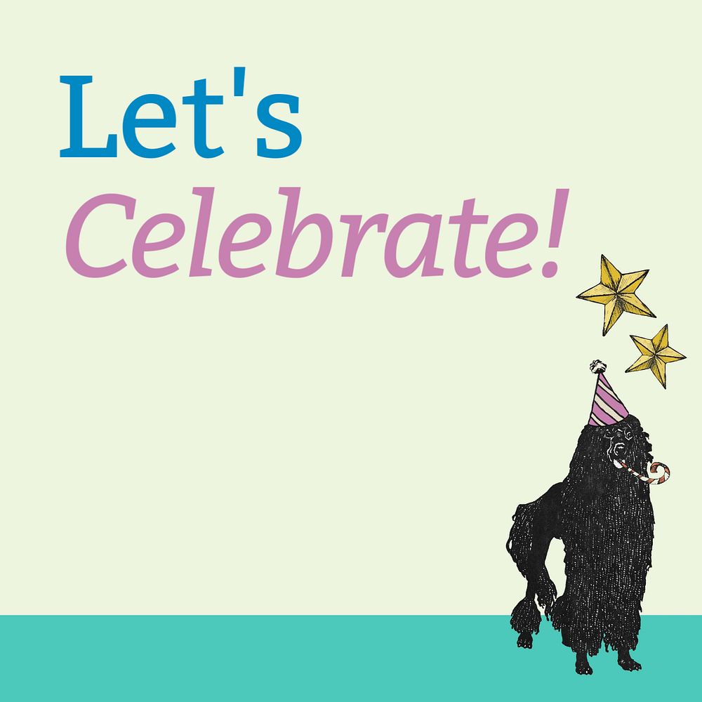 Let's celebrate! Instagram post template, editable text