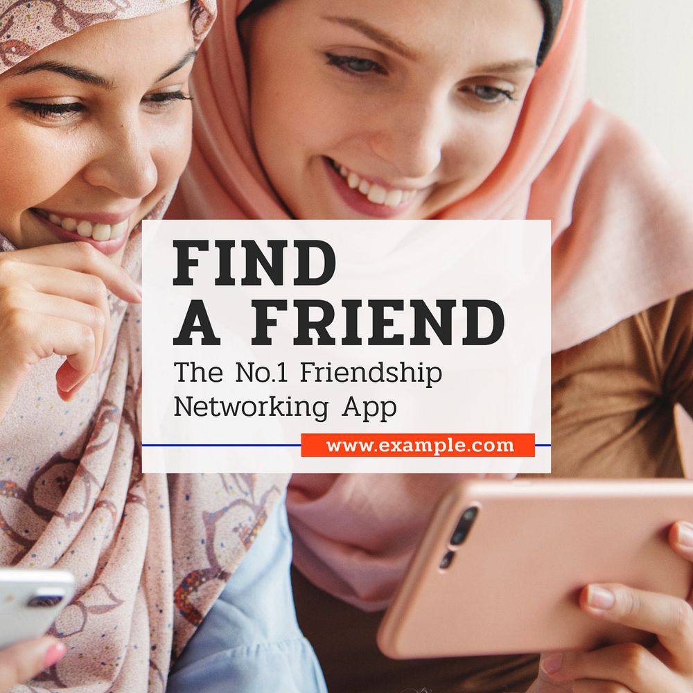 Find a friend Instagram post template, editable text