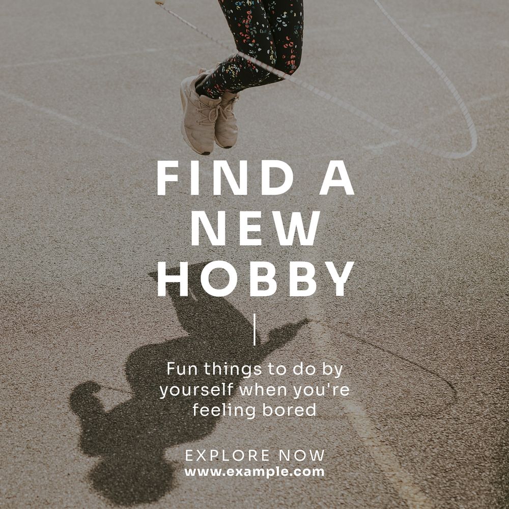 Find your hobby Instagram post template, editable text