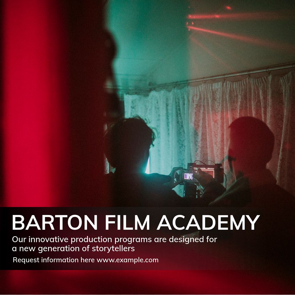 Film academy Instagram post template, editable text