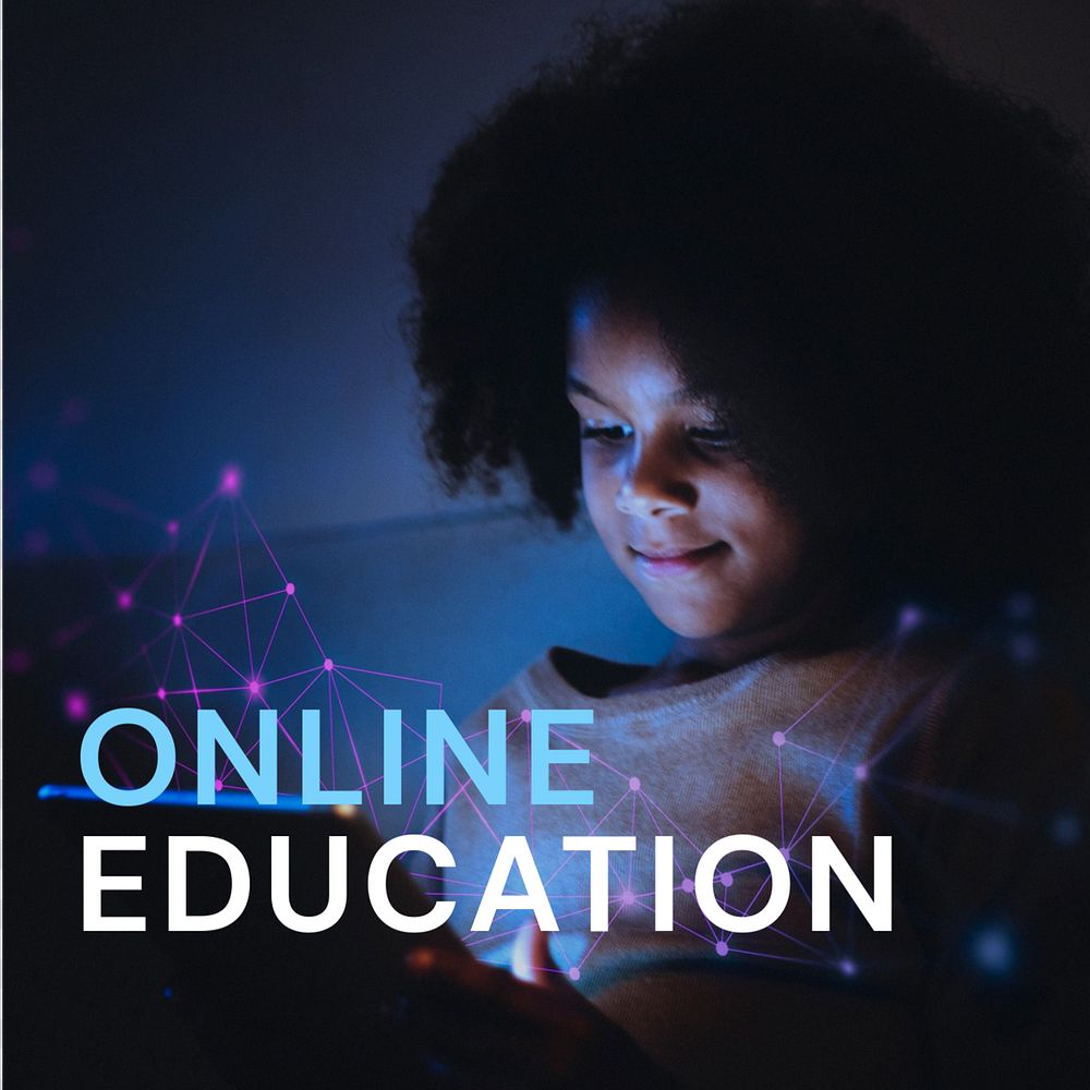 Online education Instagram post template, editable text