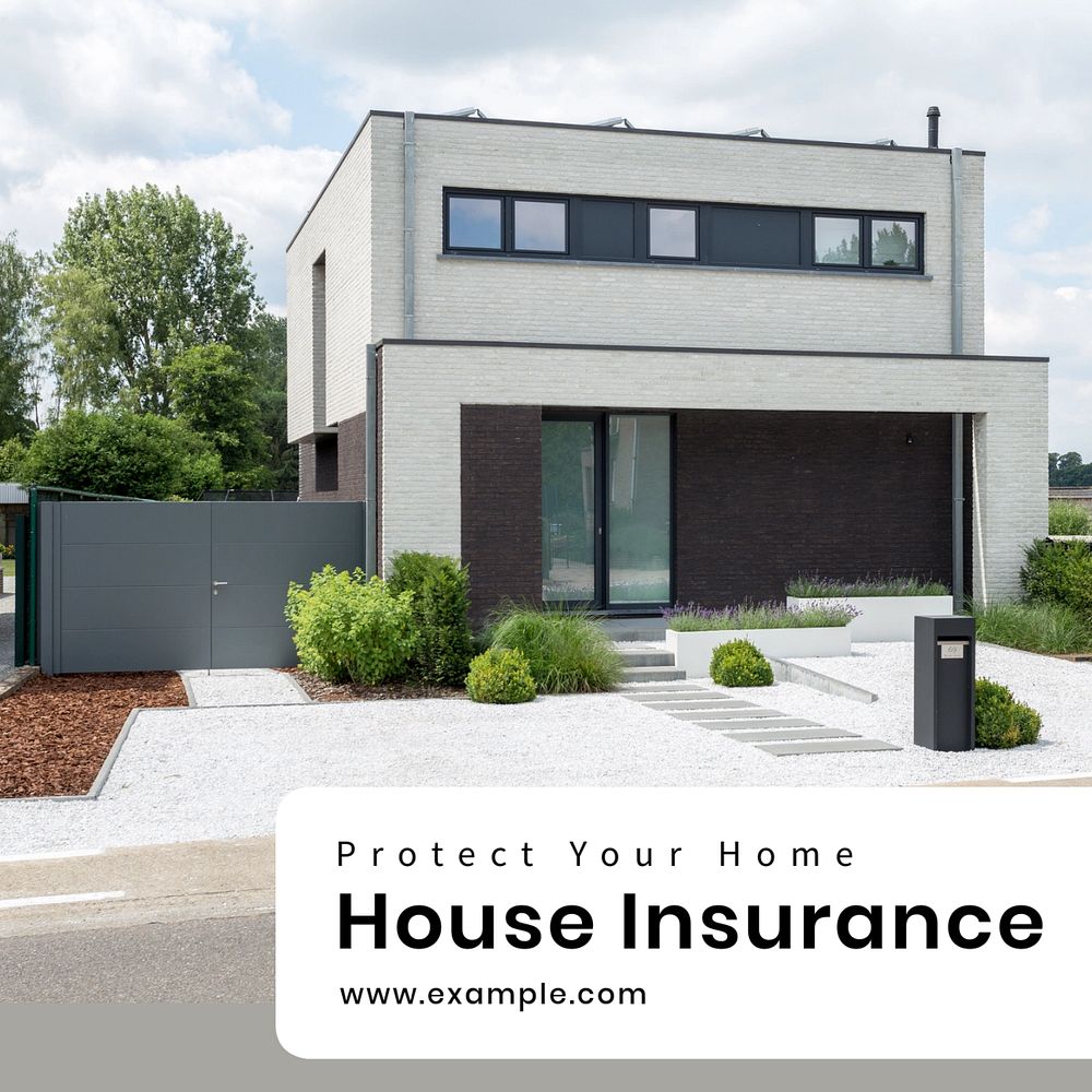 House insurance Instagram post template, editable text