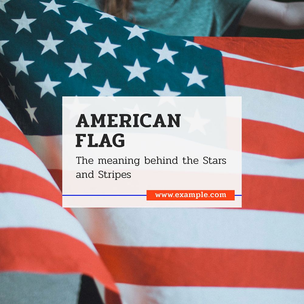 American flag  Instagram post template, editable text