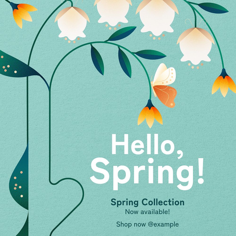 Spring collection Instagram post template, editable text