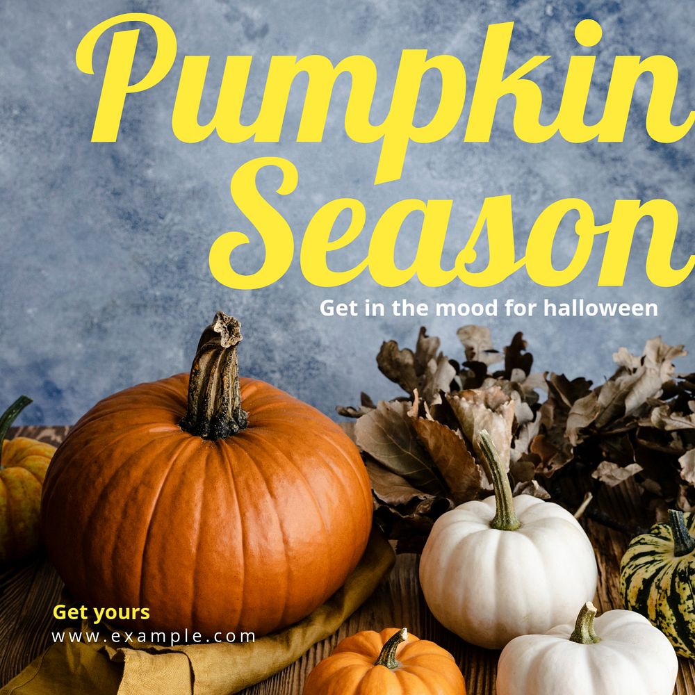 Pumpkin season Instagram post template, editable text