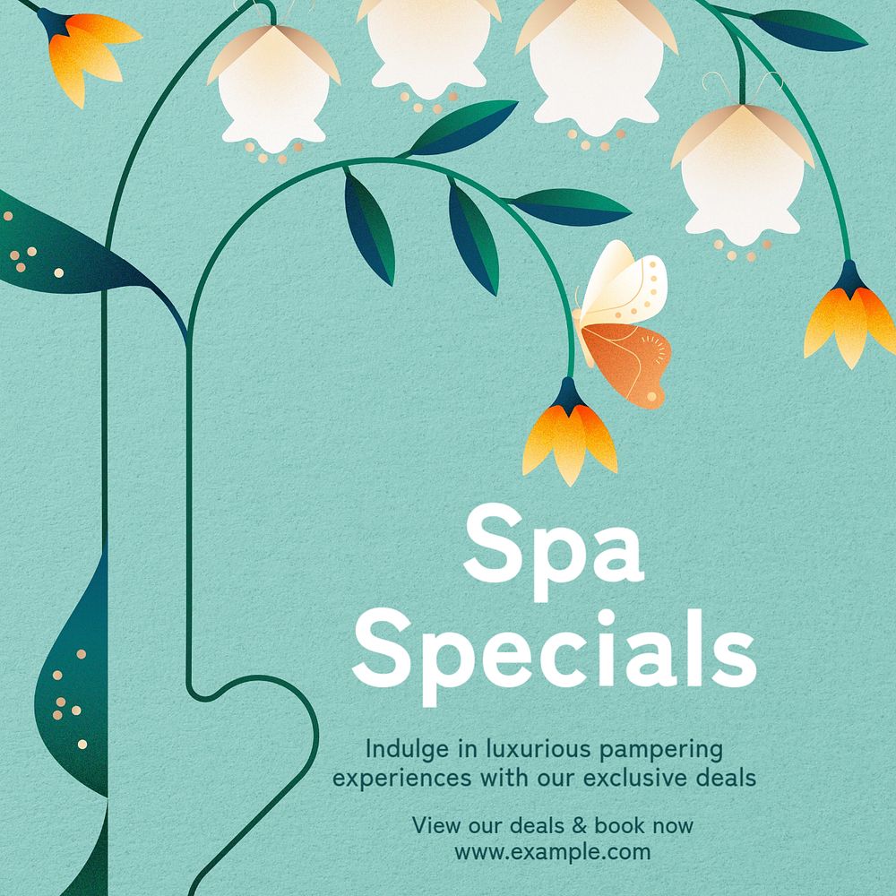 Spa deals Instagram post template, editable text