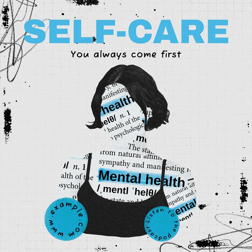 Self-care Instagram post template, editable text