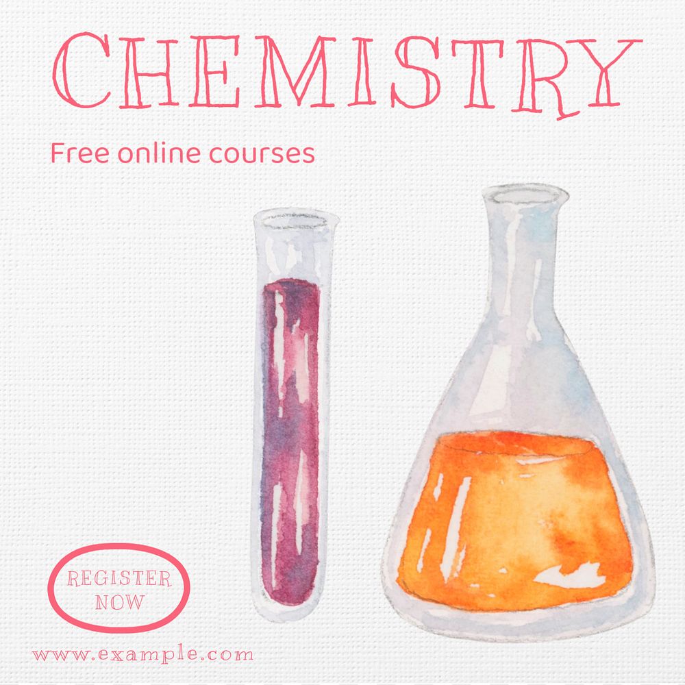 Chemistry Instagram post template, editable text