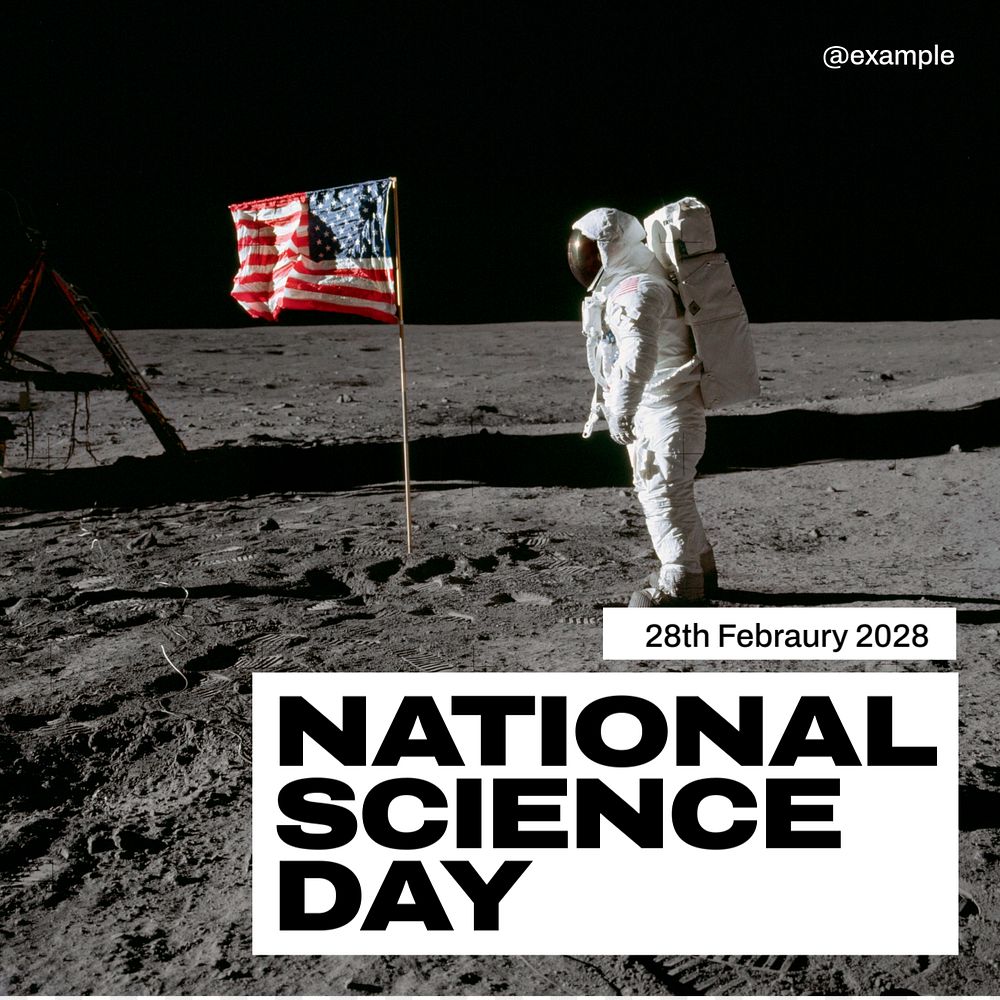 National science day Instagram post template, editable text