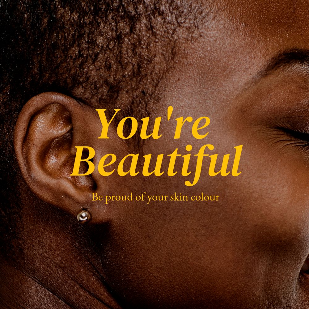 Black is beautiful Instagram post template, editable text