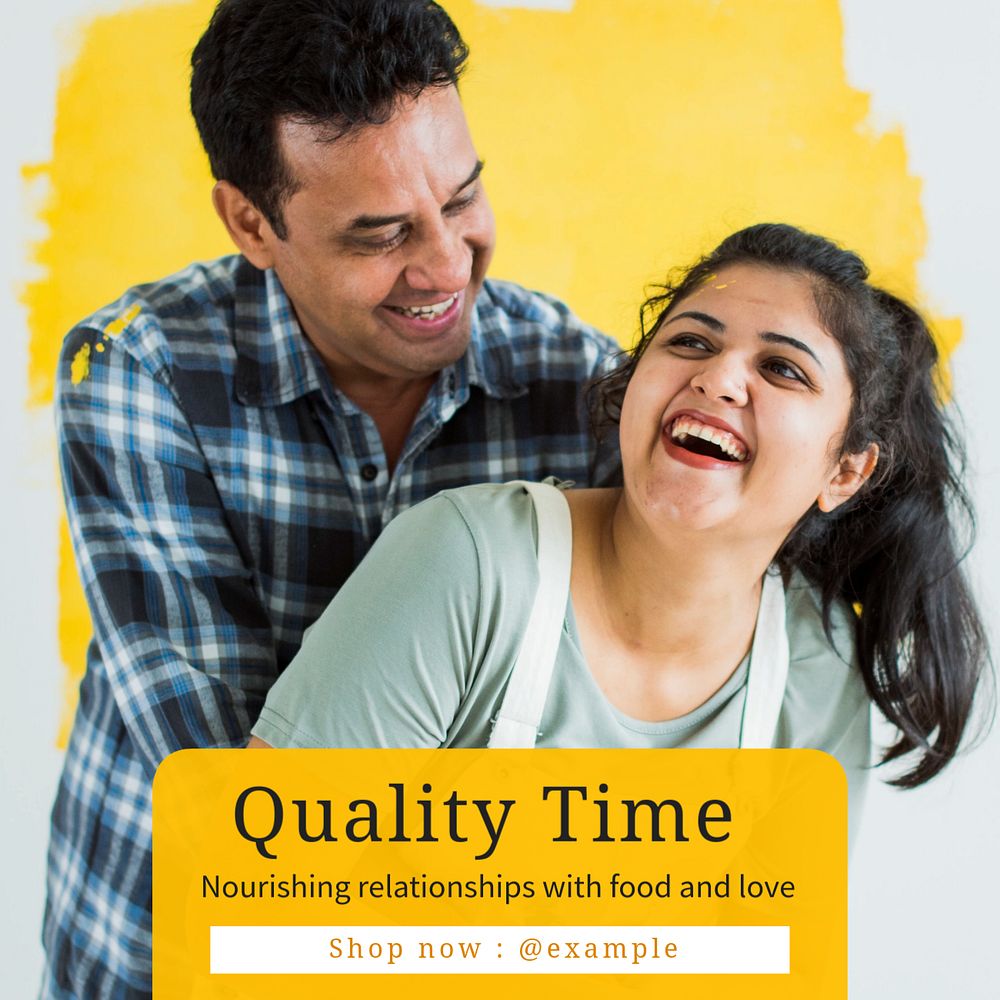 Quality time Instagram post template, editable text