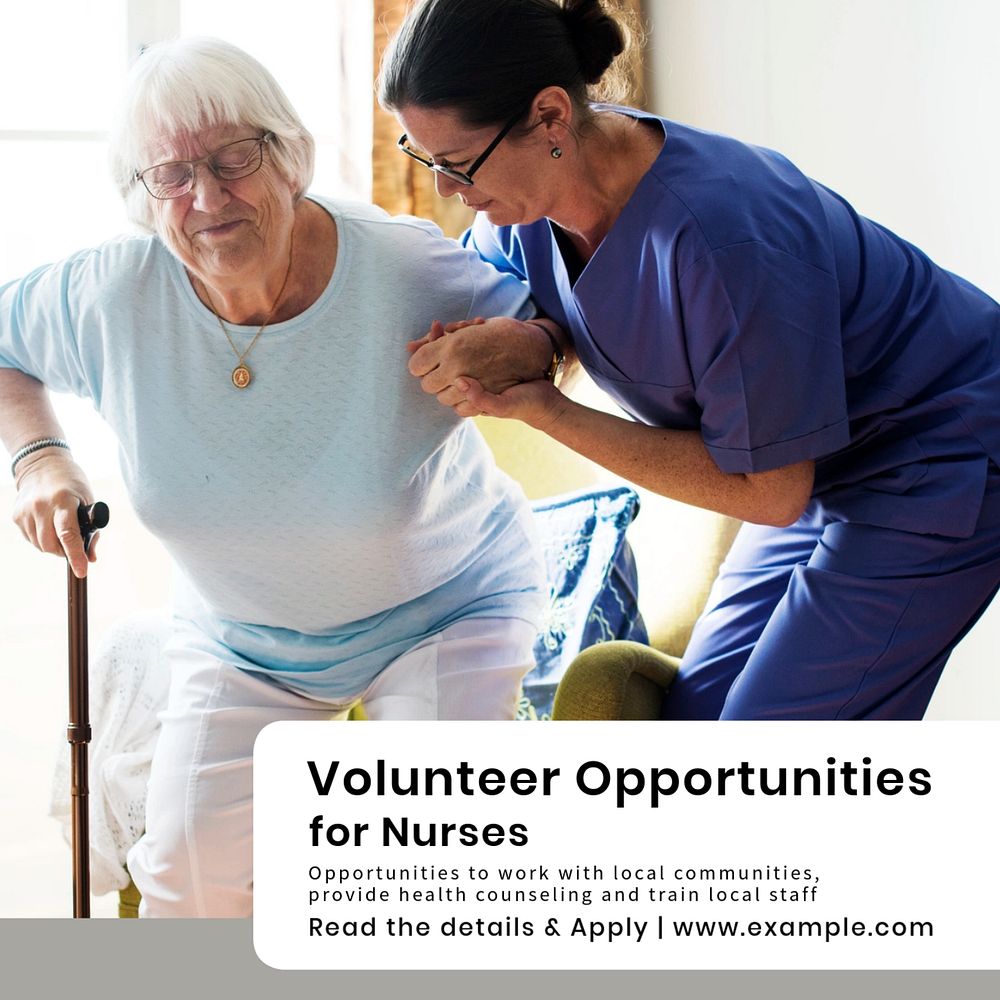 Volunteer opportunities Instagram post template, editable text