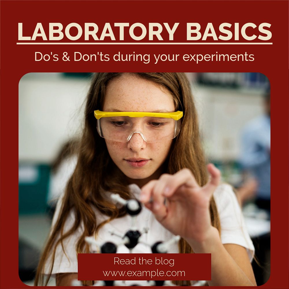 Laboratory basics Instagram post template, editable text