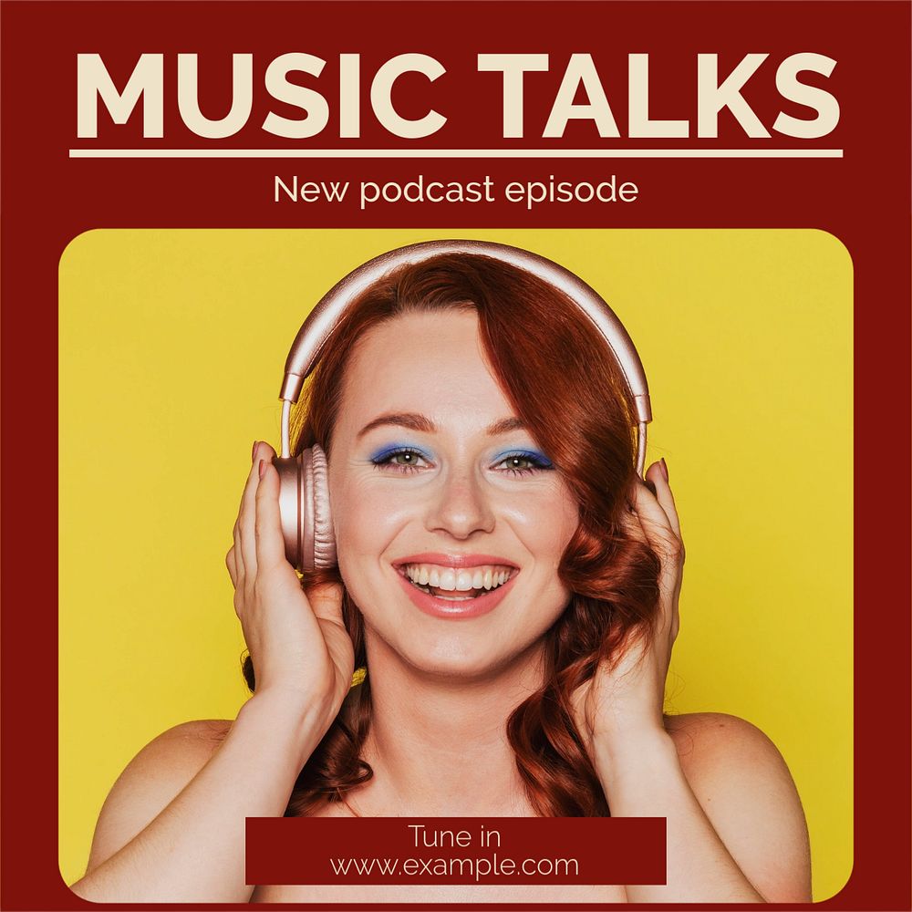 Music talks Instagram post template, editable text