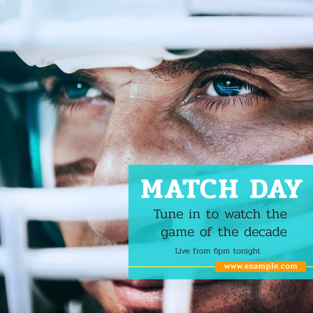 Match day Instagram post template, editable text