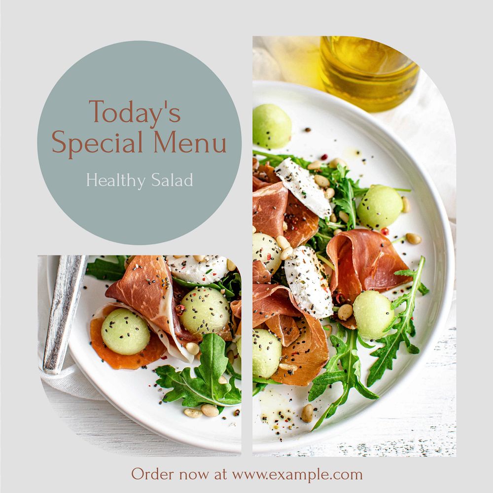 Special menu Instagram post template, editable text