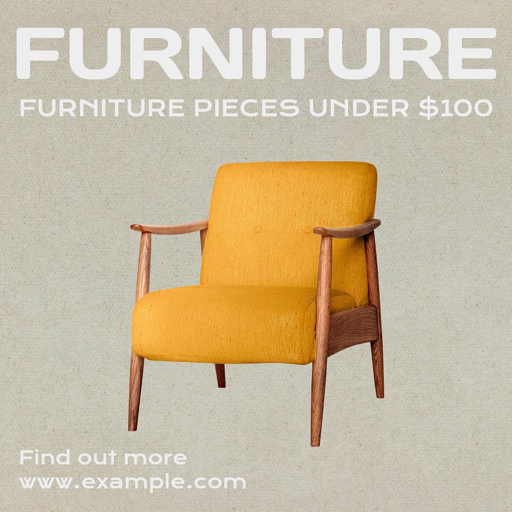 Furniture sale Instagram post template, editable text