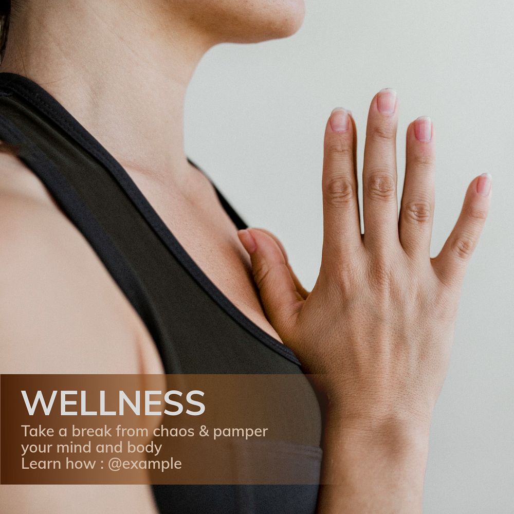 Wellness Instagram post template, editable text