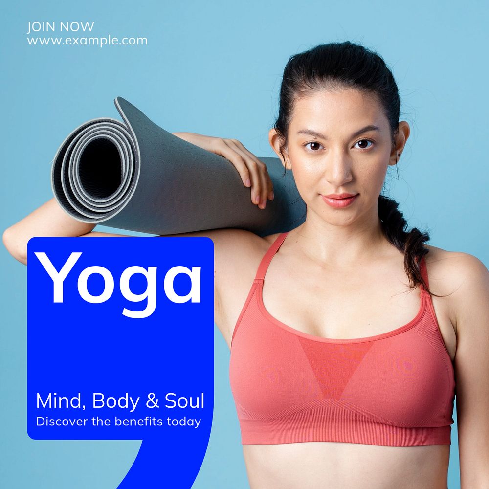 Yoga class Instagram post template, editable text