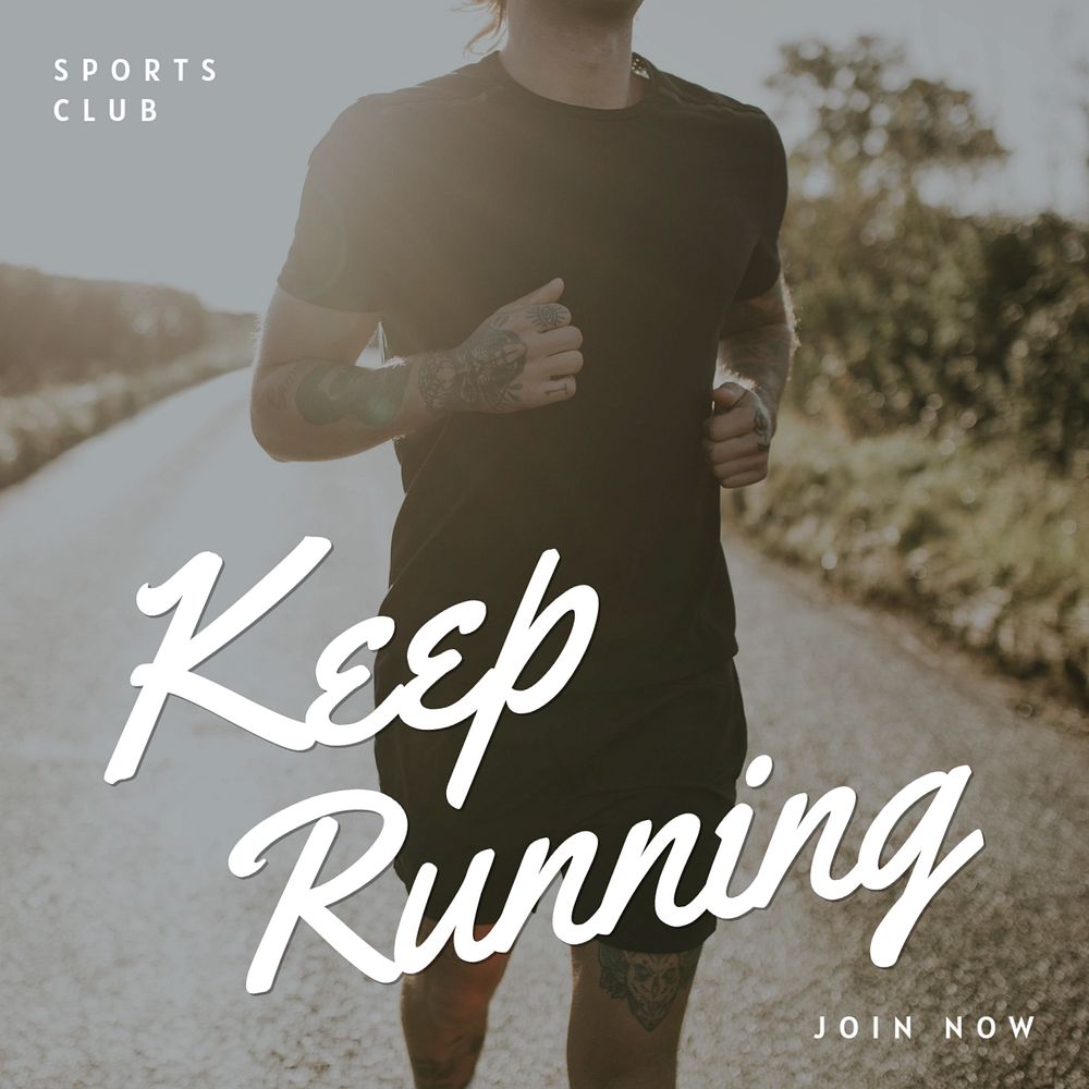 Keep running Instagram post template, editable text