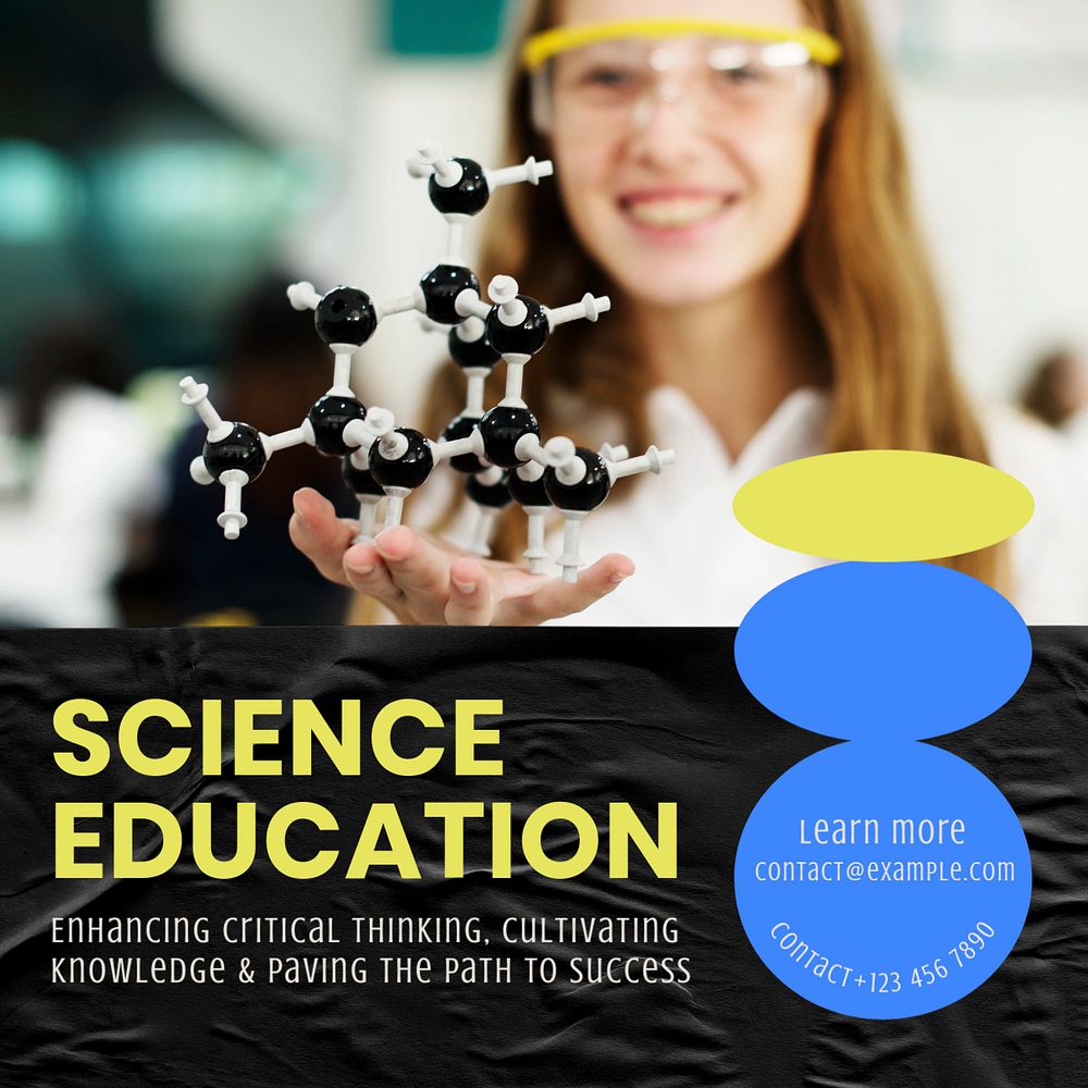 Science education Instagram post template, editable text