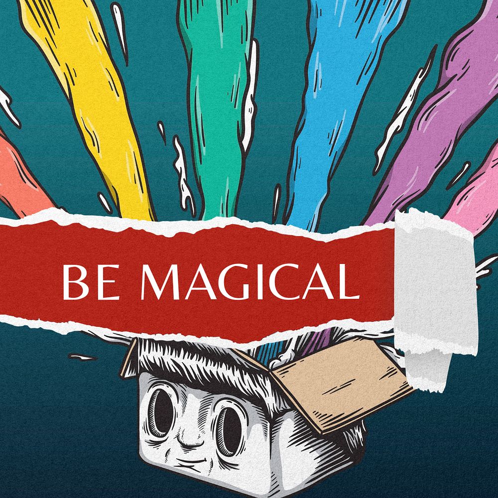 Be magical Instagram post template, editable text