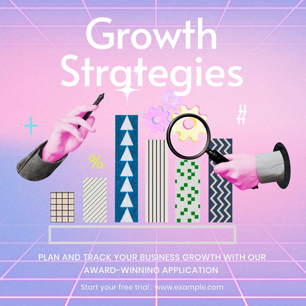 Business growth strategy Instagram post template, editable text