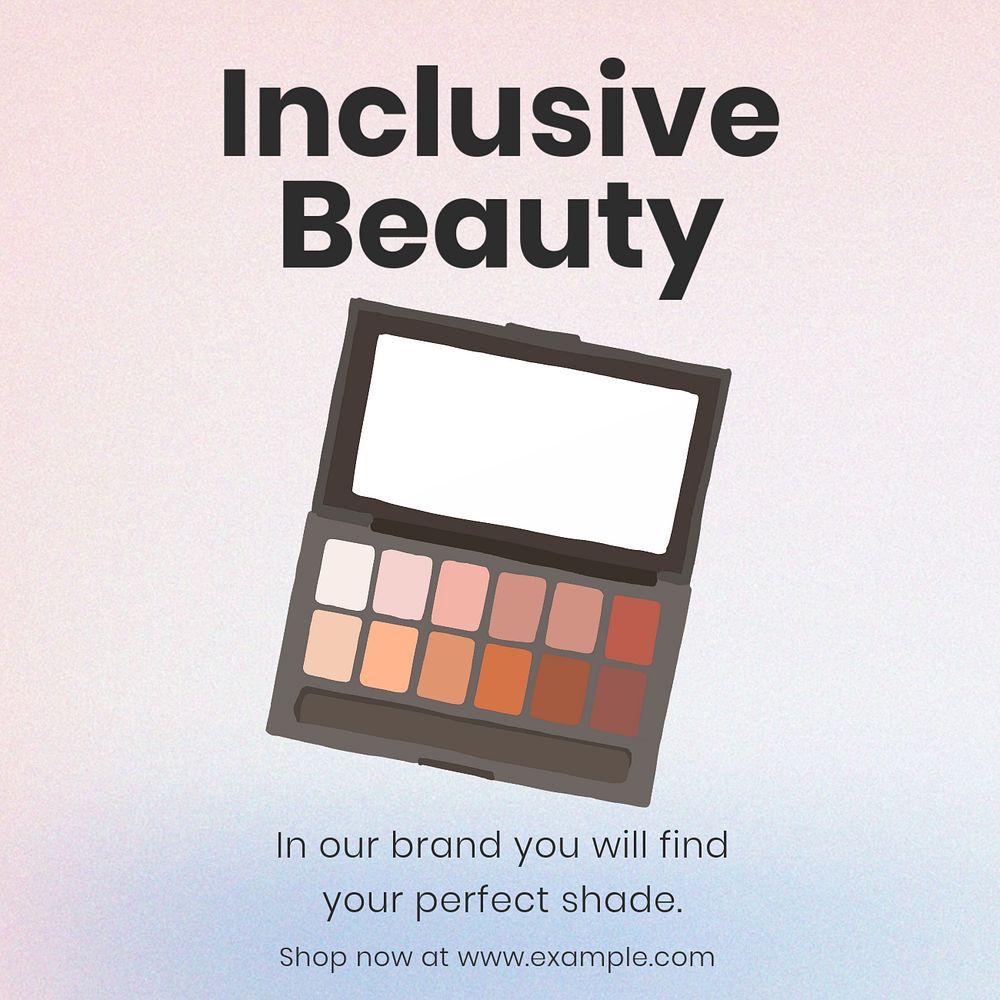 Inclusive beauty Instagram post template, editable text