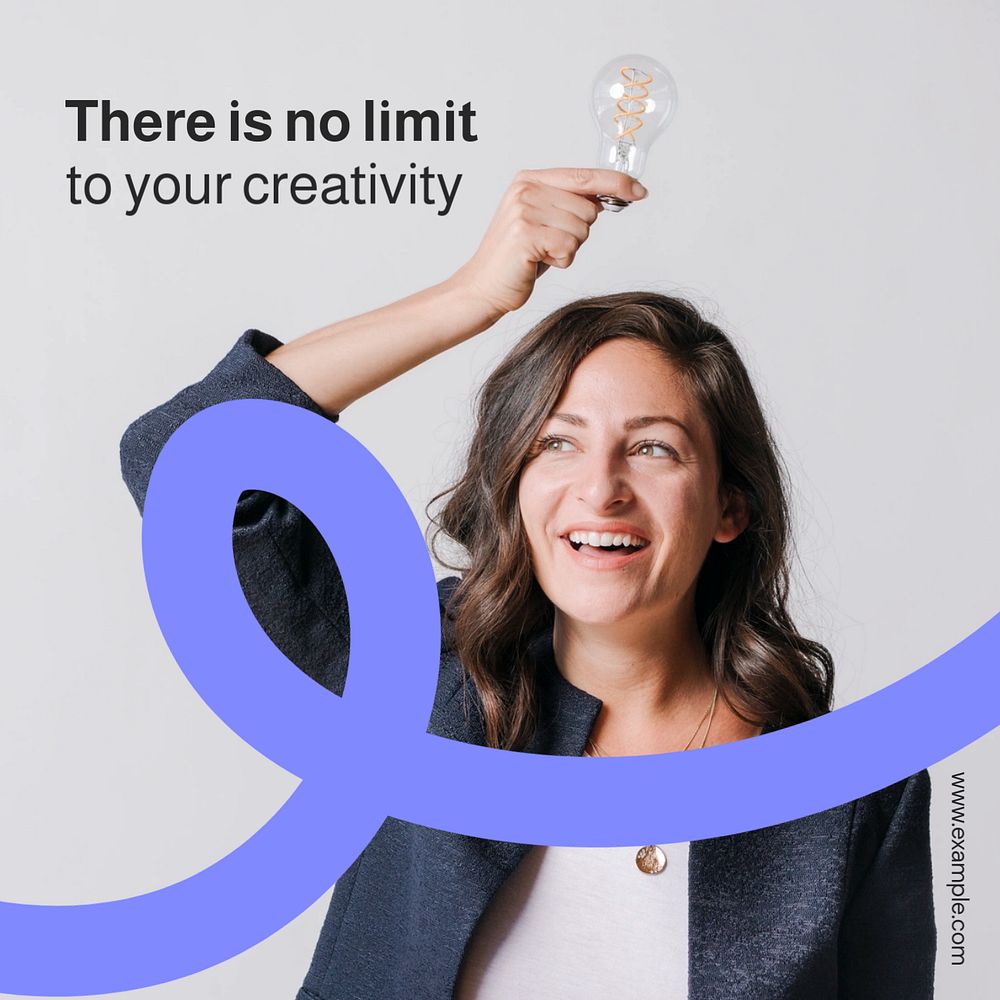 Creativity has no limit Instagram post template, editable text