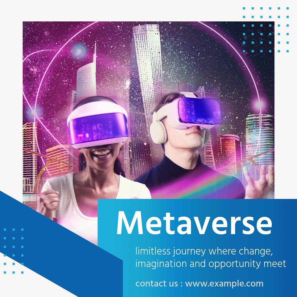 Metaverse Instagram post template, editable text