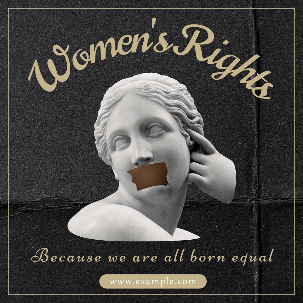 Women's rights Instagram post template, editable text