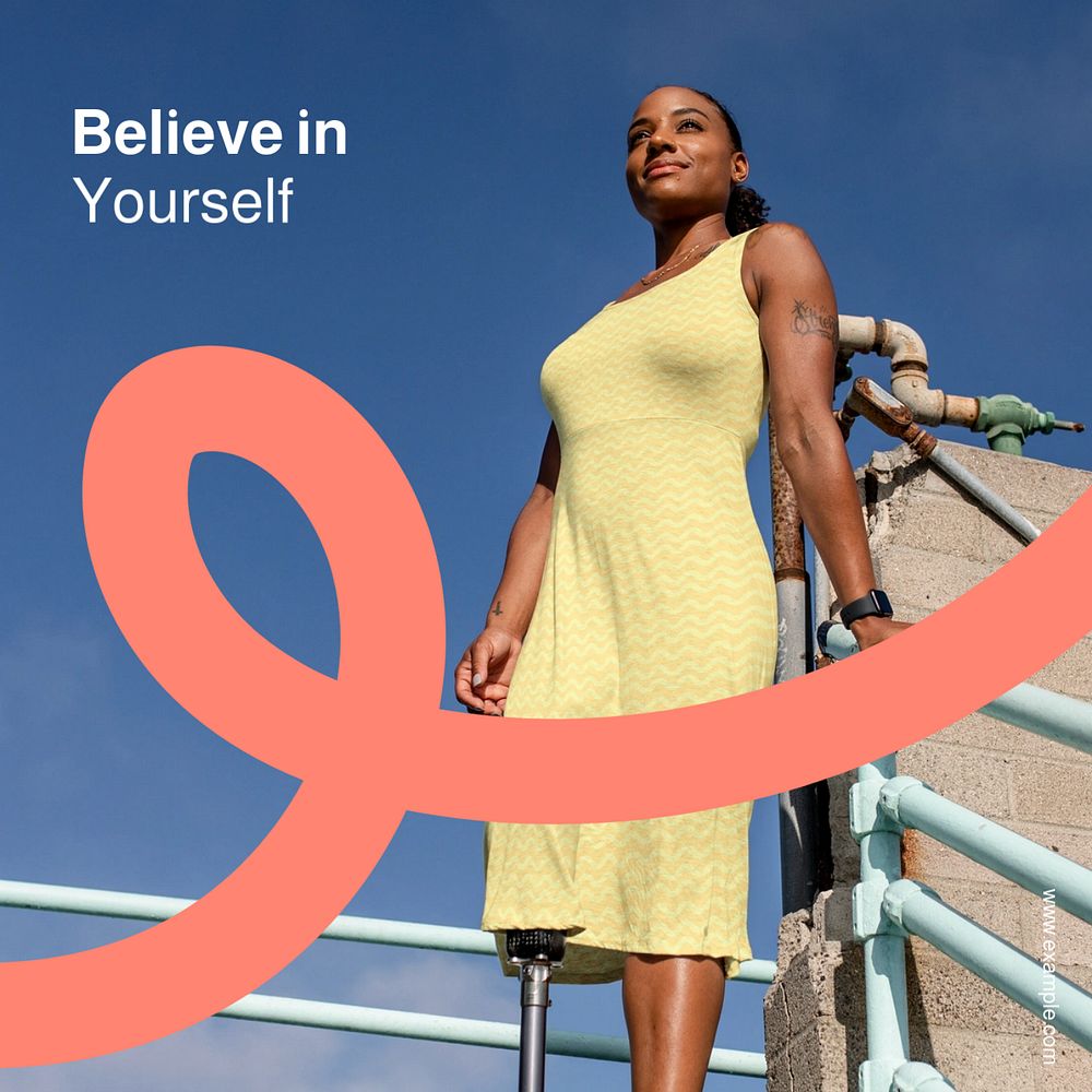 Believe in yourself Instagram post template, editable text