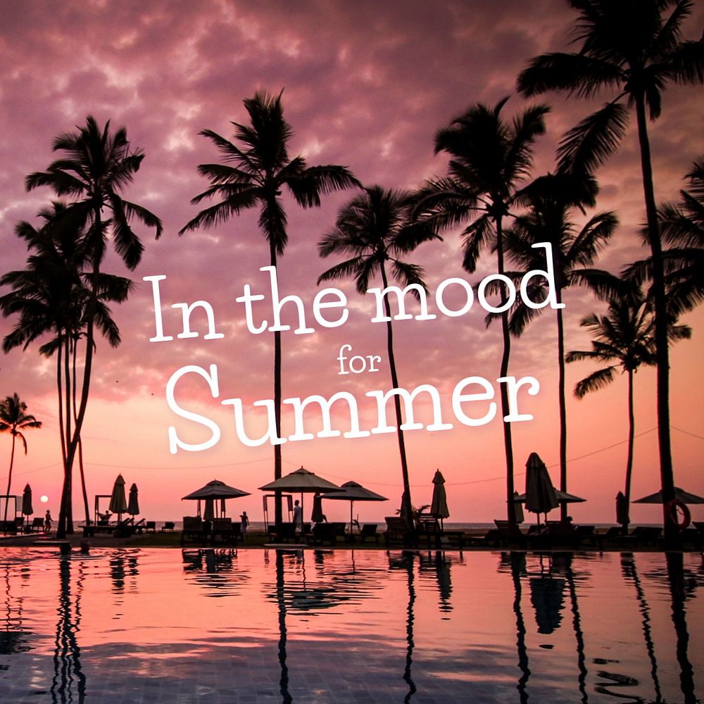 Summer vibes Instagram post template, editable text