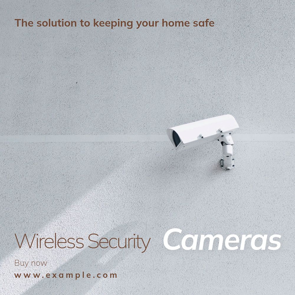 Security cameras Instagram post template, editable text